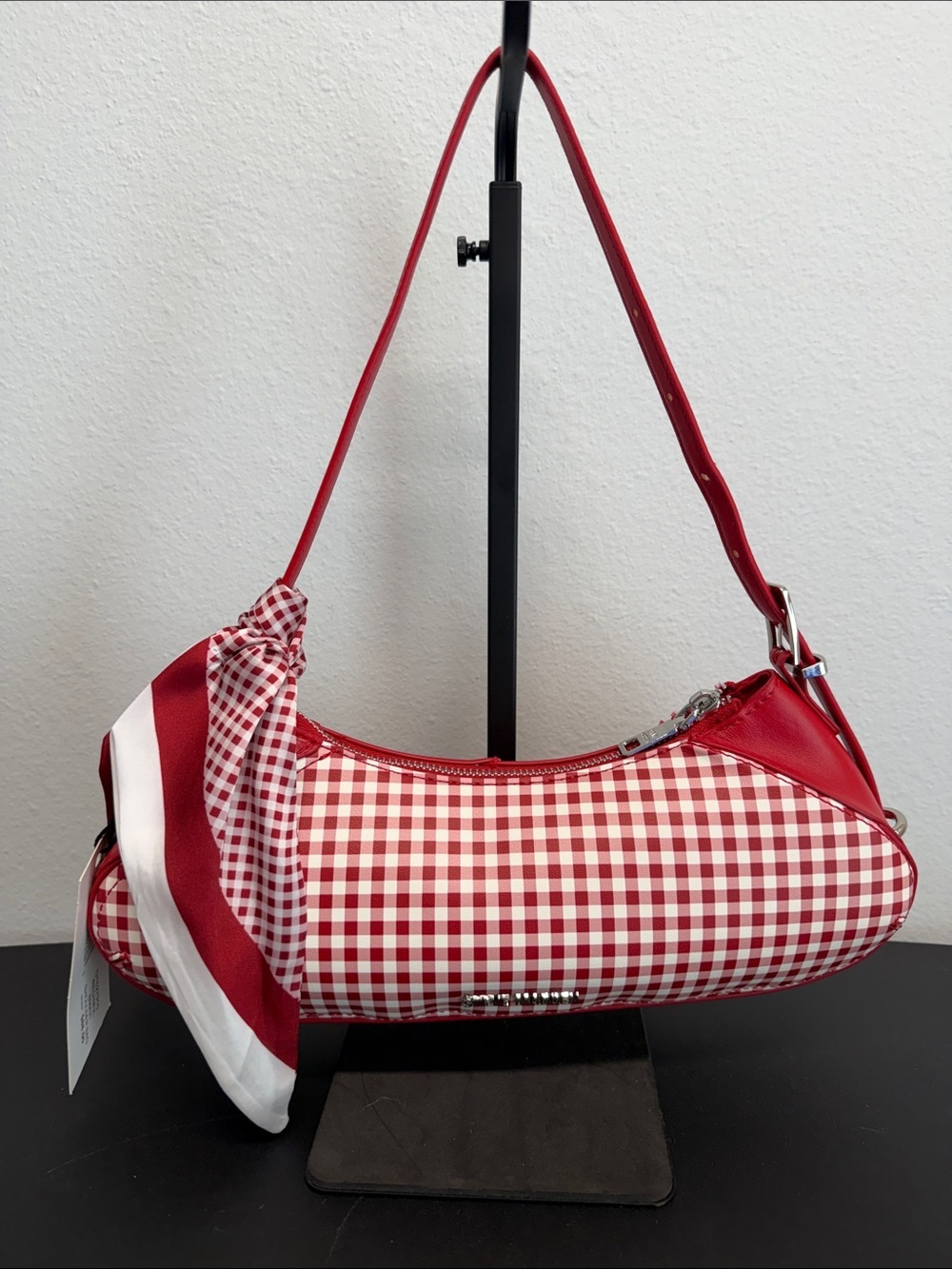 Steve Madden | Red Gingham Shoulder Bag w/ Matching Scarf